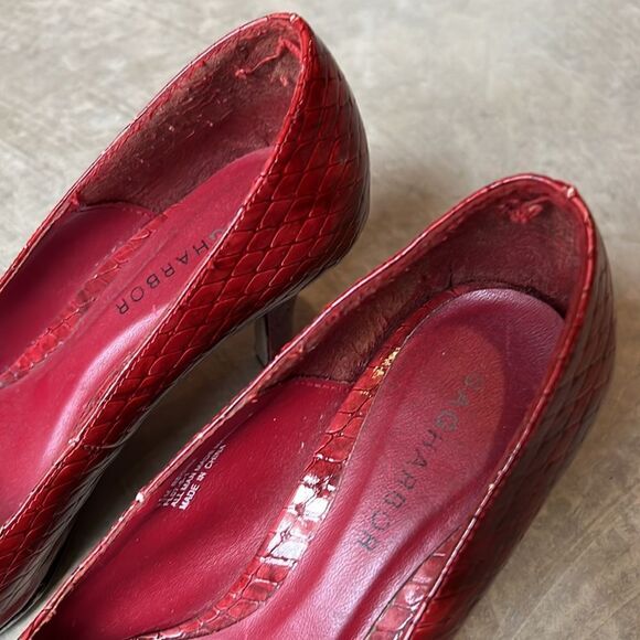 Sag Harbor Regina Style Red/Maroon Faux Reptile Fl07-5-1 Heel Size 7.5 - Picture 5 of 15